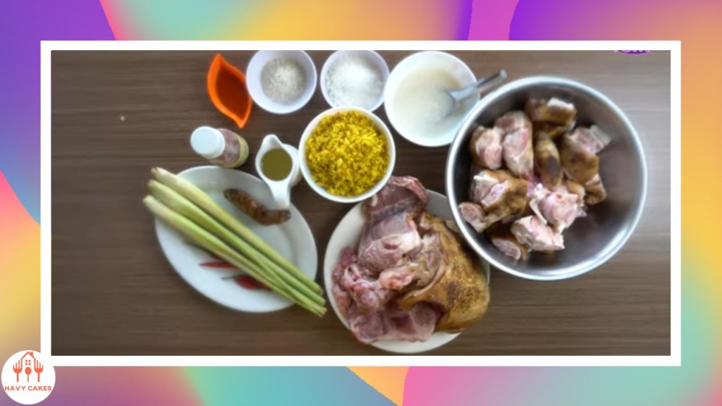 ingredients to cook a dish from pork shank
