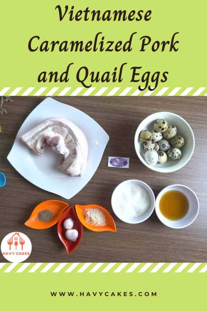 Vietnamese caramelized pork and quail eggs howto: Ingredients